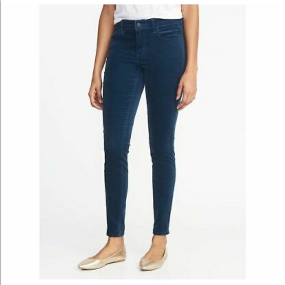 Old Navy Velvet Rockstar Super Skinny Midrise Blue - Picture 1 of 5